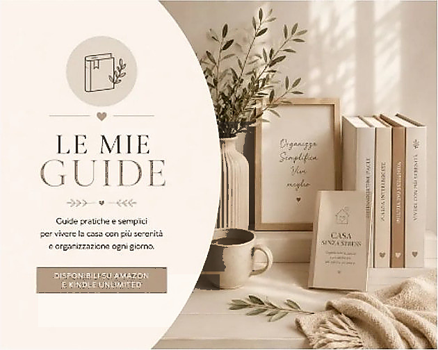 Le mie guide: guide pratiche e semplici, con libri e oggetti decorativi nei toni beige naturali